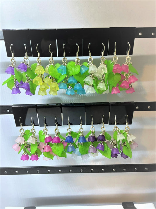 Floral Earrings Silver Tone - 8 choices