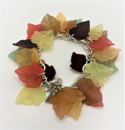 Autumn Leaf Bracelet - Silver Tone
